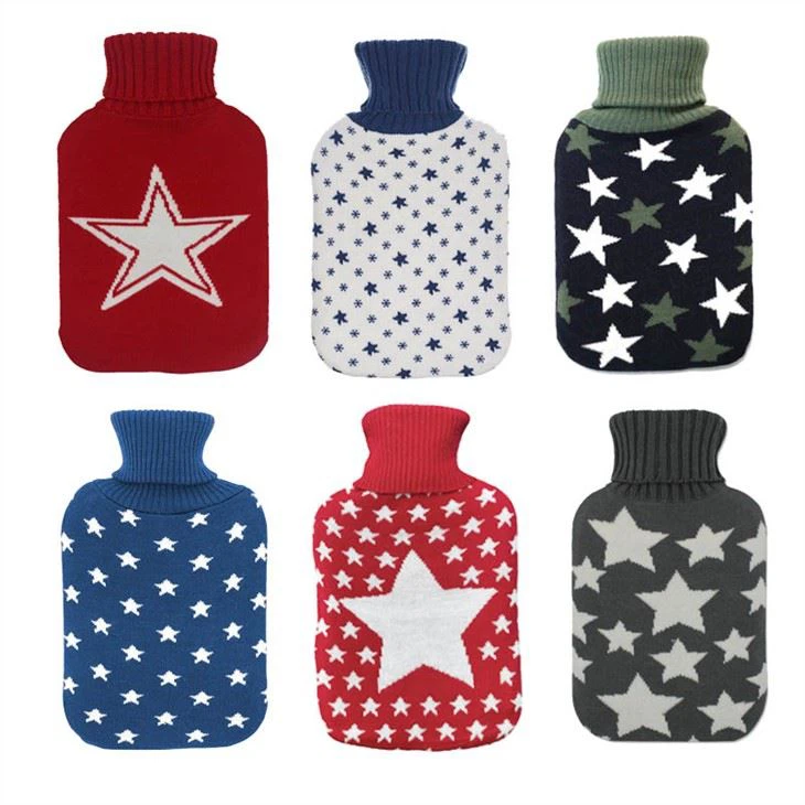 Stripe Pattern Knitted Hot Water Bottle Cover
