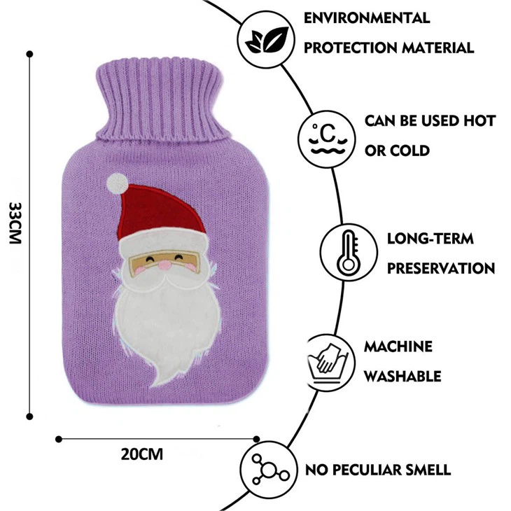 customized christmas knitted cover for hot water bag
